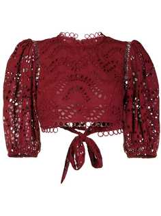 Zimmermann блузка с вышивкой ришелье