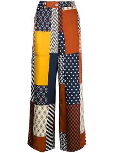 Tory Burch patch-work flared trousers