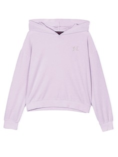 Juicy Couture Kids велюровый пуловер с капюшоном