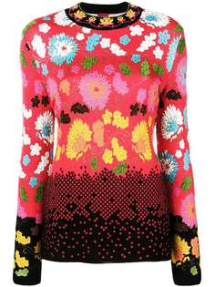 Kenzo Vintage вязаный свитер с цветочным принтом