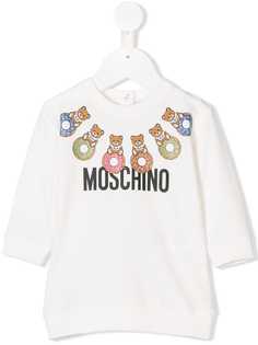 Moschino Kids платье с принтом Doughnut Teddy и логотипом