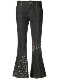 Sonia Rykiel джинсы с потертостями в стилистике пэчворк