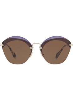 Miu Miu Eyewear солнцезащитные очки с верхней панелью