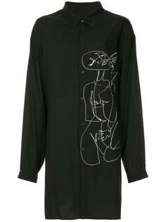 Yohji Yamamoto рубашка в стиле оверсайз со шнурком