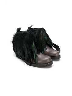 Andorine feather leather boots