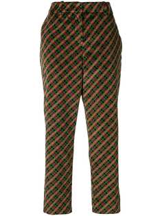 Ines De La Fressange бархатные брюки в клетку