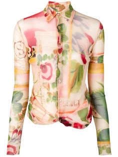 Jean Paul Gaultier Vintage рубашка с цветочным принтом