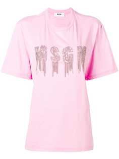MSGM футболка оверсайз с логотипом