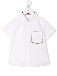 Burberry Kids рубашка с контрастным карманом