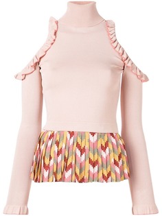 Elisabetta Franchi топ с прорезями на плечах