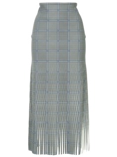 Dion Lee юбка в клетку с бахромой