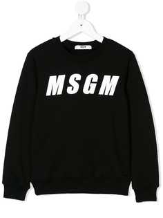 Msgm Kids толстовка с контрастным принтом логотипа
