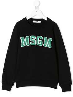Msgm Kids толстовка с вышивкой логотипа