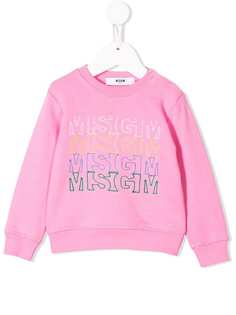 Msgm Kids толстовка с вышитым логотипом