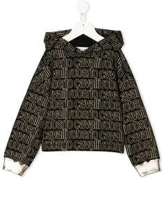 Roberto Cavalli Junior logo print hoodie