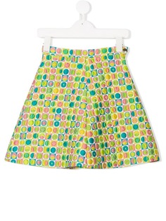 Señorita Lemoniez jacquard evasé skirt
