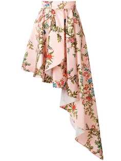 Elisabetta Franchi юбка с драпировкой и цветочным принтом