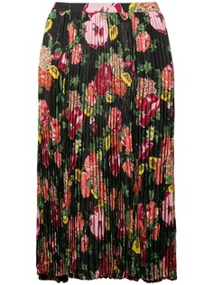 Junya Watanabe плиссированная юбка с цветочным принтом
