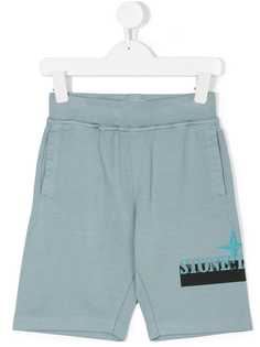 Stone Island Junior шорты с принтом