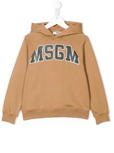 Msgm Kids толстовка с капюшоном и принтом логотипа