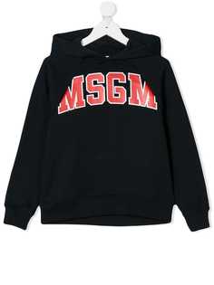 Msgm Kids толстовка с капюшоном и логотипом