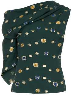 Peter Pilotto асимметричный топ с вышивкой