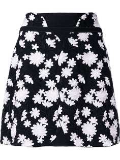 Giambattista Valli мини-юбка с цветочной вышивкой