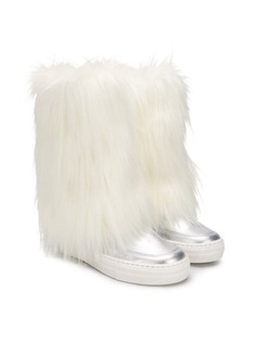 Andorine faux fur and leather boots