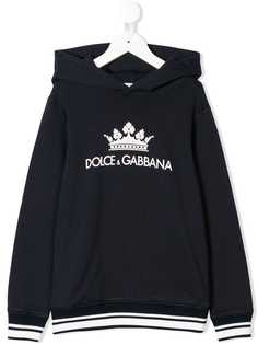 Dolce & Gabbana Kids толстовка с капюшоном и логотипом