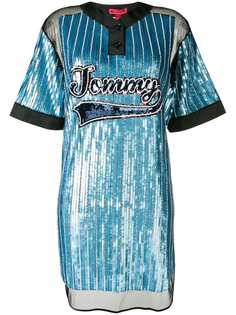 Tommy Hilfiger платье-футболка в бейсбольном стиле с отделкой пайетками