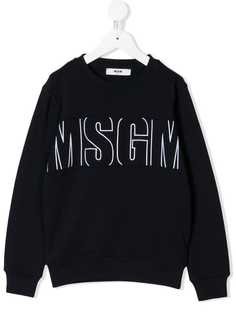Msgm Kids толстовка с вышитым логотипом