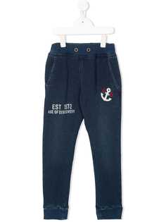 Miki House anchor embroidered track pants