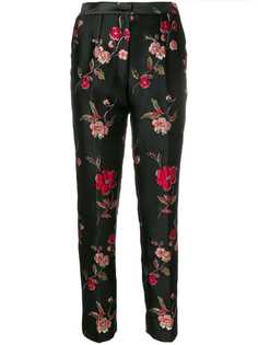 Dolce & Gabbana узкие брюки с жаккардовым цветочным узором