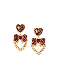 Dolce & Gabbana серьги в форме сердца с бантом