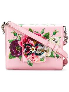 Dolce & Gabbana сумка на плечо с цветочным принтом и горным хрусталем