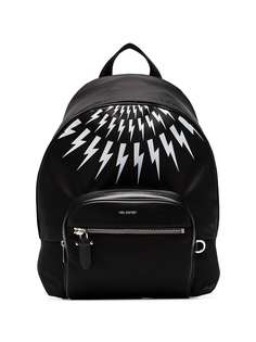 Neil Barrett black thunderbolt backpack