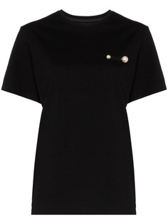 Blindness black pearl detail cotton T-shirt