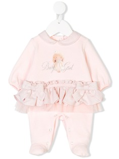 Lapin House ромпер с принтом Baby Girl и оборками