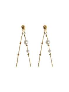 Burberry Faux Pearl Gold-plated Drop Earrings