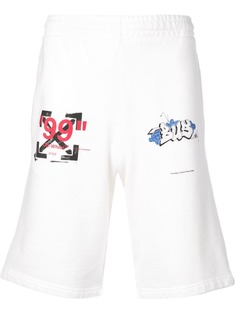 Off-White шорты с принтом логотипа
