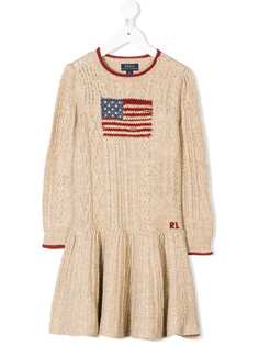 Ralph Lauren Kids платье вязки с косичками с флагом США