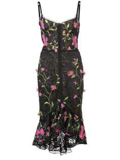 Marchesa Notte приталенное платье миди