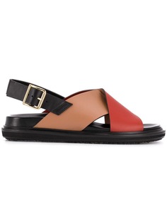 Marni contrast panels Fussbett sandals