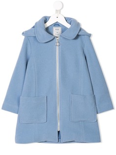 Knot single-breasted hooded coat