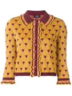 Elisabetta Franchi кардиган на пуговицах с узором с сердцами