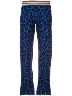 Alanui трикотажные брюки с леопардовым узором интарсия