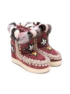 Mou Kids star embroidered boots