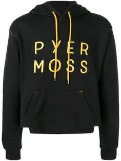 Pyer Moss укороченная толстовка с капюшоном и логотипом