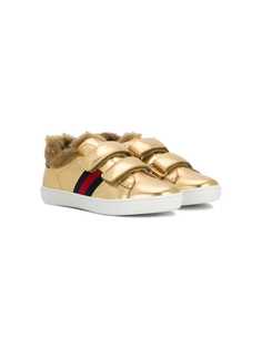 Gucci Kids кроссовки с отделкой из искусственного меха