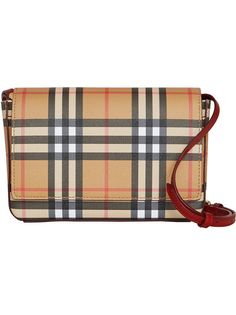 Burberry кошелек в клетку со съемным ремешком